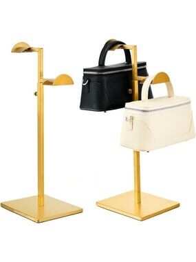 Adjustable Two-Tier Handbag Display Stands - 2PCS Stainless Steel Purse Holders